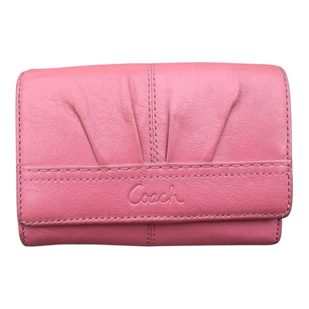 Vintage 1990’s/Y2K Rose Pink, Leather Coach Wallet